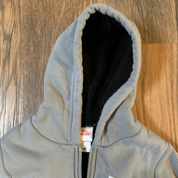 Disney Junior size 2T Boys/Girls Gray Mickey Mouse Hooded Jacket w/Sherpa Lining - Picture 4 of 7
